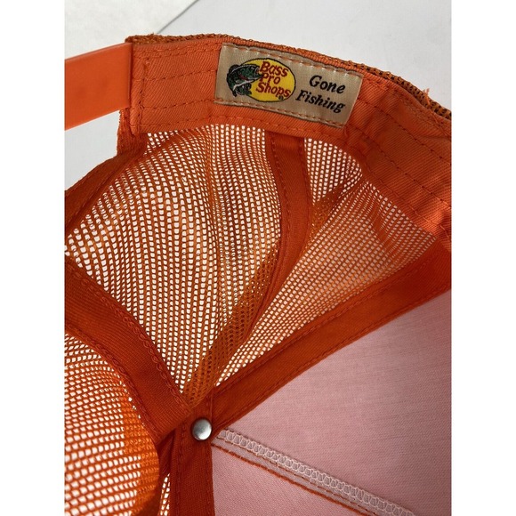Bass Pro Shops Hat Orange Mesh Snapback Trucker Outdoor Bright - Picture 8 of 8